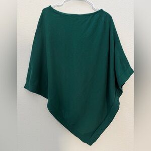 Loving Thread By Viverano 100% Organic Cotton Knit Boatneck Poncho In Green OS